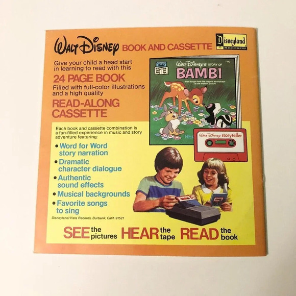 Vintage 1978 Bambi Walt Disneys Storyteller Book only NO  Tape - Picture 10 of 11